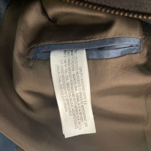 Mossimo Dutti Mens Blazer Extra Fine Cotton 54-44 Brown Lined 3 Button Zipper - Picture 7 of 10